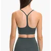 Yoga Outfit Essential Breeded Hem Draadloze Sport BH Dames Schokbestendig Stretchy Patded Ondergoed Running Workout Fitness Crop Top