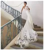 Eleganti appliques sirene abiti da sposa sirene in pizzo coda di pesce a collo spaghetti spalline maniche abiti da sposa sexy da sposa vestidos de novi boho beach sposa abito l2022