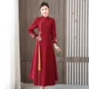 Femmes vêtements ethniques élégants printemps automne robe asiatique robe à manches longues dames amélioré cheongsam AO Dai Vietnam costume national