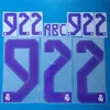 2021-2022 Real Madrid Home/Away Custom Soccer Ny Nameset Anpassa nummer 0-9 Namn A-Z Print Player Font Patch