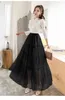 Lato Koreański Styl Wysoka talia Spódnica Rozszerzająca Quality Tulle Odchudzanie Długie Kobiety 8964 50 210508