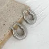 Hoop & Huggie Monlansher Small Chunky Screw Thread Earrings Gold Silver Color Metal Round Earring For Women Vintage Jewelry 2021273K