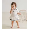 Sommar familj matchning kläder bror syster outfits spanska baby flicka klänning toddler boys romper övergripande barn kläder 211011