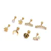 2st Women039S Small örhängen Flower CZ Tragus Brosk Rostfritt stål Ear Stud Piercing Crystal Zircon Earring Jewellery9221660