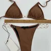 Luxus Split Badeanzug Designer Brief Kette Beachwears Frauen Bikini Sexy Damen Sommer Einfarbig Bademoden Für Geschenk Urlaub