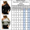 Kadın Yaz Tops Katı Renk Skew Yaka Tişörtleri Bir Omuz Gömlek Nedensel Uzun Kollu Tee Temel Giyim Streetwear D25 210401