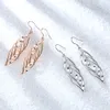 Moda lunghi orecchini pendenti in oro rosa gioielli per le donne S925 argento sterling nappa corda onda anelli per orecchie vuote9656375