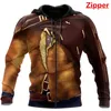 Heren Hoodies Sweatshirts Herfst Stijl Gepersonaliseerde Kleding Cowboy Cosplay 3D Gedrukt Hoodie / Sweatshirt Mode Unisex Rits Pullover AP