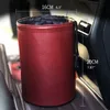 Andra interiörstillbehör Bil Trash Can Portable Garbage Bin Bag For Waterproof TrashCan Waste Basket Rubbish Leather Organisers