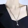 Nouveau mode clé noire outil pendentif collier hommes à la mode Simple chaîne en acier inoxydable hommes collier Hip Hop Rock bijoux cadeau G1206