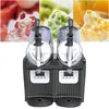 Double Tank Slush Machine 300W Snow Melting Machine Commercial Smoothies Maker Ice Slusher