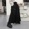 Harajuku streetwear pantalones de carga coreanos mujeres hombre verano hip hop harem ancho vintage kimono japón pantalones negros sueltos 211115