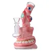 Bongs de vidro inebriantes exclusivos Eye 3D Estilo Halloween Cachimbos de água Chuveiro Perc Polvo Óleo Dab Rigs Beaker Bong 14 mm Junta com tigela em estoque