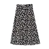 Vintage High Waist Midi Kjolar Blommönster Sexig Slim Wild Women A-Line Skirt Casual Midi Skirt Mujer 210430