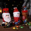 Weihnachten Candy Box hängende Hand Kinder transparente Kunststoff Puppe Aufbewahrungsflasche Santa Claus Tasche süße Neujahr Familie Party liefert Dekorationen