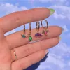 Hoop & Huggie CANNER 2021 Space+Forest Animals 1PCS Stud Earring Copper Small Cute Dinosaur Rocket Pendant Earrings For Women Girl