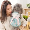 中国の伝統的なスタイルのHanfuペットの服を着た服夏の花の刺繍犬のスカート猫のドレスのための子犬の子猫