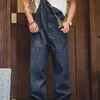 Maden Vintage Jeans Salopette Mens Combinaison Cargo Pantalon de travail Baggy Bib Contrast Stitch Denim Salopette Stitch Pantalon 211229