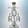 BIG Glass Bong Narghilè Double Recycler Bong Elica Spinning Percolatore Oil Rigs Dab Rig 14mm Joint Water Pipes Con Heady Bowl