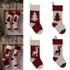 Chaussettes de noël tricotées, chaussettes d'élan décoratives, pendentif en laine, sac cadeau de bonbons, chaussettes d'arbre de noël tridimensionnelles 3D