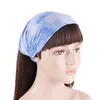 Tillbehör Kvinnors Tie-färgad Head Band Wide Bomull Stretch Headband Elastic Wrap Turban Hair Band Yoga Sports Ladies Hairband