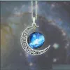 Hänge Halsband Hängen Smycken Vintage Starry Moon yttre rymden Universum Ädelstensmix Modeller Drop Delivery 2021 G5Fh7