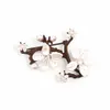 Beautiful Cherry flower copper spray paint natural baroque pearl brooches