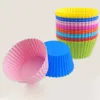 NOUVEAU7cm Silicone Muffin Cupcake Moules Gâteau Coupe Forme ronde Bakeware Maker Moule de cuisson Plateau coloré Cuisson Coupe Liner Moules 9 couleurs RRA8038