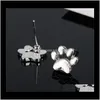 Earrings Jewelry Drop Delivery 2021 Hollow Pet Cat Dog Paw Print Earring Women Girl Fashion Puppy Memorial Minimalist Animal Footprint Stud X