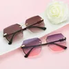 Women Sun Glasses Retro Polygon Rimless Sunglasses Gradient Cutting Lens Ladies UV400 Frameless Shades Occhiali Da Sole9020480