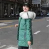 Giacca invernale donna rosa verde M-3XL plus size grande collo di pelliccia con cappuccio cappotti di cotone coreano sciolto calore parka LR847 210531