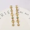 Słynne 18 -karatowe luksusowe projektanci marki podwójne litery stadnina obręcza geometryczna Kobiety długi frędzle kryształowy kryształowy perłowy kolczyki na przyjęcie weselne kiderlry