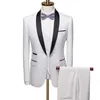 Mężczyźni Jesień Wedding Party Trzy kawałki Kurtka Spodnie Zestaw Duży Rozmiar 5XL 6XL Mężczyzna Blazer Płaszcz Spodnie Kamizelka Moda Slim Fit Suit X0909