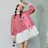 Maternity Dresses Loose Thick Pregnant Women Dress Fleece Patchwork Cotton Ruffles Fashion Cartoon Sweet Pregnancy