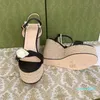 Sandale Mode Göttin Slope Heel Sandalen hohe Qualität bequeme Füße schön elegant