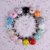 50 шт. / Набор DIY PACIFIER CLIP Цепные аксессуары 13 Цветов Круглый Деревянный Clip Dummy Teether Bears Набор BPA бесплатно 211106