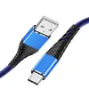 Рыболовные чистые телефонные кабели 1 м 3 фута USB Micro прочный 2.4A Type-C кабель с коробкой передач и быстрое зарядное устройство