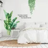 Wall Stickers Green Leaves For Bedroom Living Room Kids DIY Art Decals Door Floral Murals Home Decor
