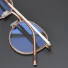 ファッションサングラスフレームハンドメイドチタンレトロラウンド光学眼鏡フレームメンスーパー軽量サークル処方myopia gla