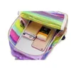 Enjinin الأزياء اللون مخطط الليزر البلاستيك حقيبة السفر مدرسة 2020 حقيبة الظهر للنساء الكتف الصغيرة سستة X0529
