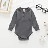 Baby Girls Boys Boys Одежда твердые хлопковые младенческие девочки Rompers с длинным рукавом Новорожденные комбинезоны O Body Bodysuit Детская одежда