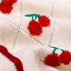 桜の刺繍韓国の女性の短編プルオーバーセーター夏の長袖Vネックカジュアルスウィートスタイルの乙女様作物トップ211011