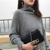 Sweater Women Turtleneck Pullovers Solid Stretch Striped Korean Top Knit Plus Size Harajuku Spring Fall Clothes Beige Khaki 211215