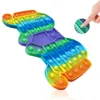 Giochi di scacchi Ultimi giocattoli Fidget di grandi dimensioni Arcobaleno Push Bubble Fidget Giocattolo sensoriale per il gioco da tavolo interattivo per il tempo genitore-figlio