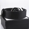 Fashion leather red green snake buckle g men women belt big gold classic clip 3.8cm bag wide box