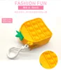 Fidget Toys Geldbörse Brieftasche Ananas tragbare Dekompression Push Bubble Federmäppchen Sensorischer Autismus Besondere Bedürfnisse Stressabbau Quetschspielzeug für Kinder Erwachsene