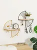 Iron And Wooden Storage Basket With Hooks Sector Design Key Rack Hangers Holder Wall Hook Home Decoration Hang For Keys & Rails