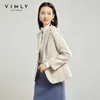 Vaimly Women Stripe Wool Coat Vintage Turn Down Collar Single Button Slim Tjock Office Lady Elegant Jacka Kvinna Blazer F3703 211006