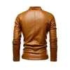 Automne Veste Hommes Slim Rétro Hiver Vestes Mâle PU En Cuir Col Montant Sportswear Costumes Hommes Bomber Manteau Chaqueta Hombre 211009