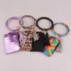 New Arrival Wielofunkcyjny Keychain Klucz Pierścień Dla Kobiet Mężczyzn Karta Portfel PU Skóra o Klucz Pierścionek Z Dopasowanym Wristlet Zipper Bag Prezenty G1019